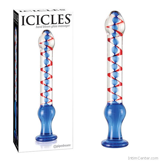 Icicles No.22 vidám, pénisz formájú üveg didló Icicles No.22 vidám, pénisz formájú üveg didló