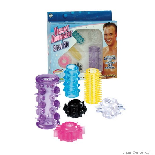 Színes péniszgyűrűk és mandzsetták készletben, 6 db