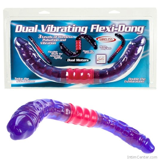 Duplavégű, extrém módon hajlítható, kétmotoros dildó