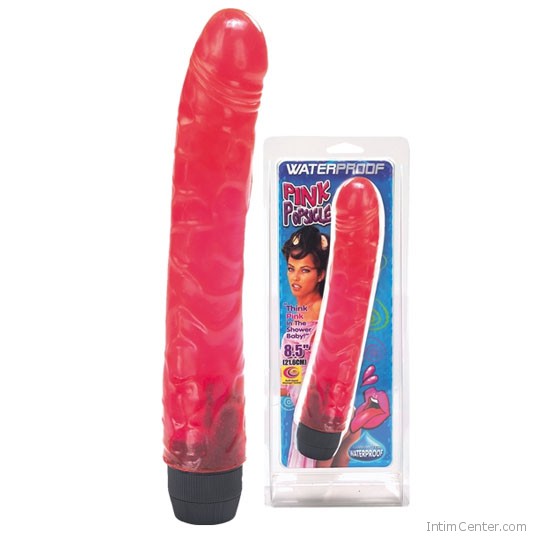 Óriási, 22-cm-es zselés, rózsaszín vibrátor