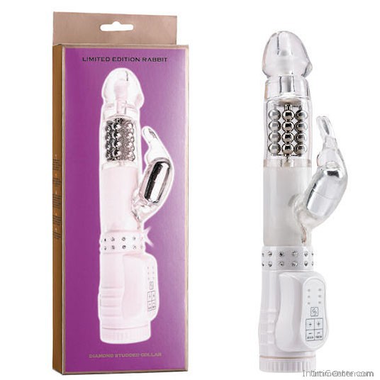 Fehér többmotoros nyuszis, ékköves vibrátor, Lited Edition Fehér többmotoros nyuszis, ékköves vibrátor, Lited Edition