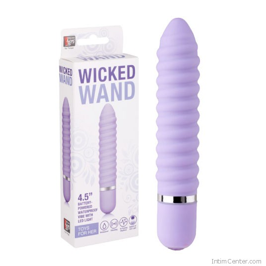 Teljes testén bordázott szilikon puha vibrátor, Wicked Wand Teljes testén bordázott szilikon puha vibrátor, Wicked Wand