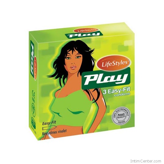 Könnyen illeszkedő Lifestyles Play 3 darabos óvszer