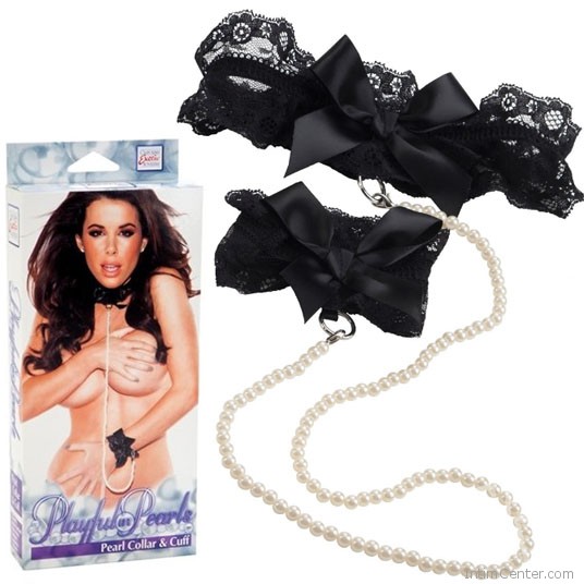 Csipkés nyak és csukló bilincs hosszú gyöngysorral