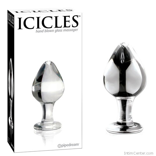 Kézzel fújt üveg, kicsi jégcsap formájú anális tágító