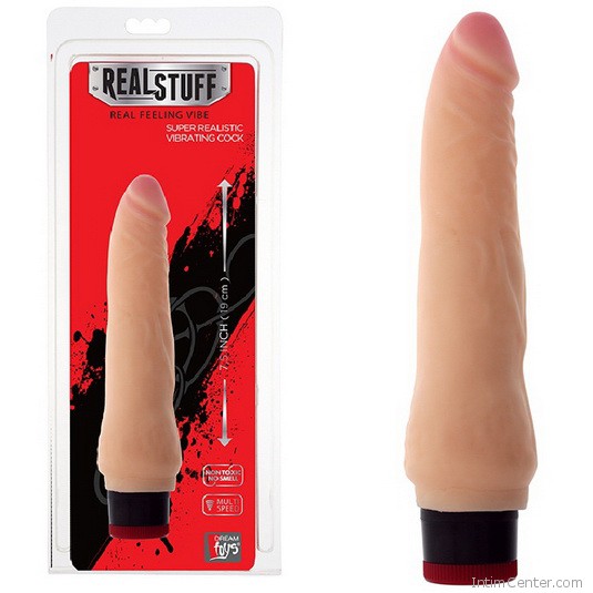 Műpénisz vibrátor, vastagodó Real stuff 19 cm