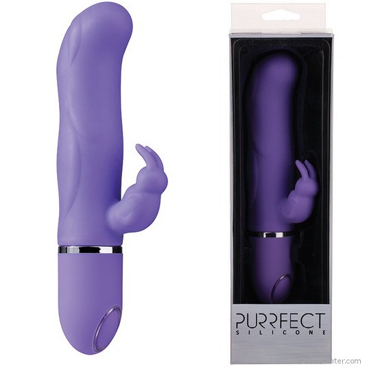 Nyuszi vibrátor, csiklóizgató karral Purrfect szilikon 10 sebességes Nyuszi vibrátor, csiklóizgató karral Purrfect szilikon 10 sebességes