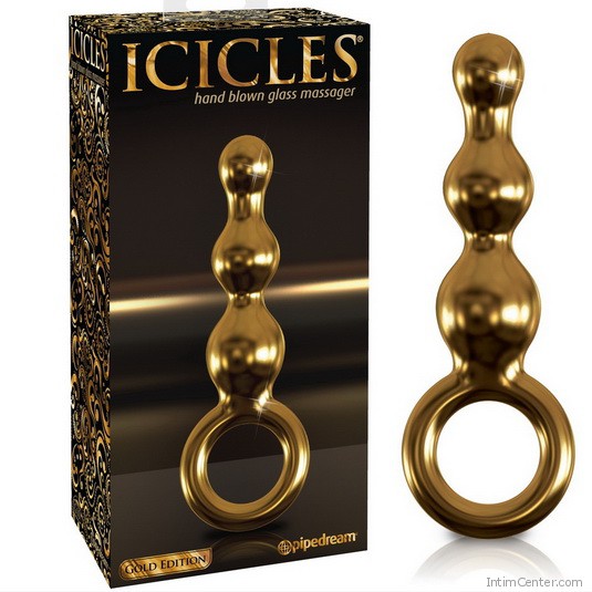 Anál izgató, arany kivitelű üveg masszírozó Icicles G10