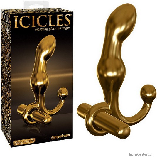 Üveg vibrátor arany Icicles G08 g-pont és prosztata masszírozó